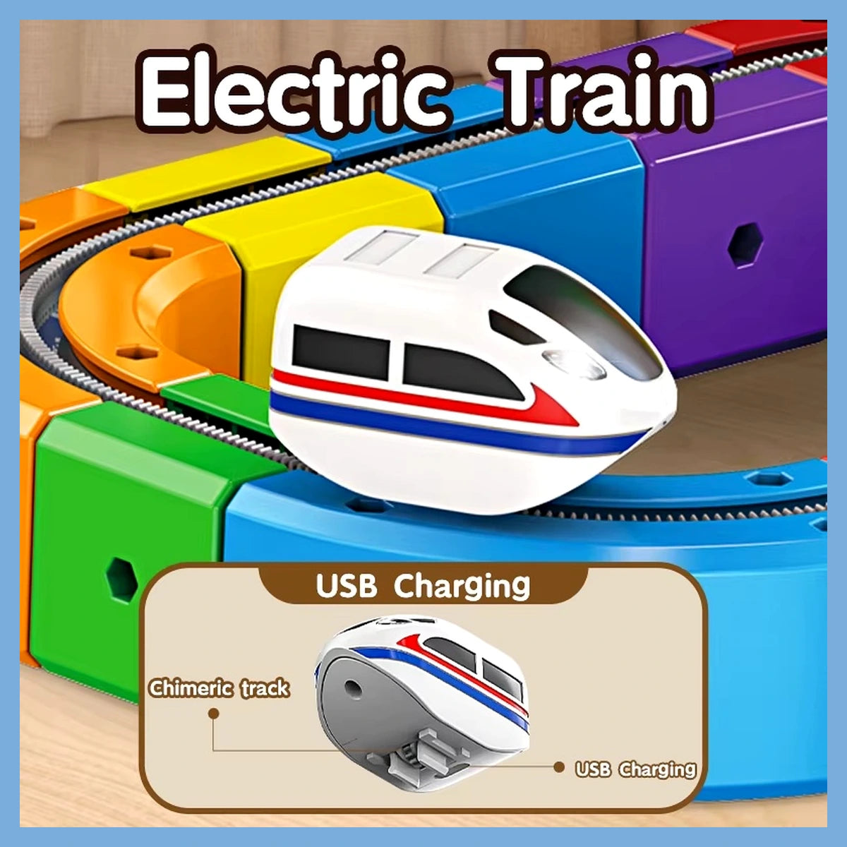 Electric train close-up