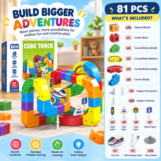 DIY Assembly Magic Track Train Building Block Multiple Shapes Kids STEM Educational Electronic Train Construction Tracks Toys